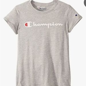 NWT Champion Girls T-Shirt Classic Crew Neck Tee Size Medium Heather Gray 3D12